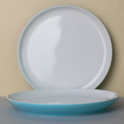 Coloured Base Serving Plate (8 Inches) Starter Plates June Trading Teal Blue  