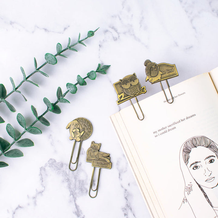 Metallic Paper Clip Bookmark - Animals Paper Clip June Trading   