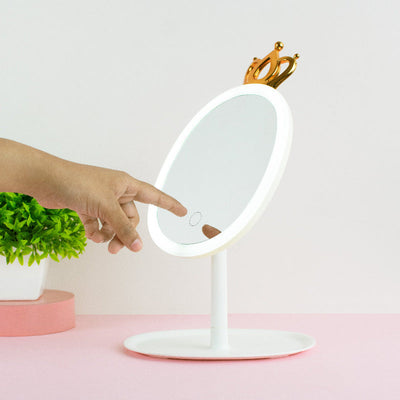 Touch & Glow Ring Light Vanity Mirror with Touch Control LED Mirrors June Trading Frost White  