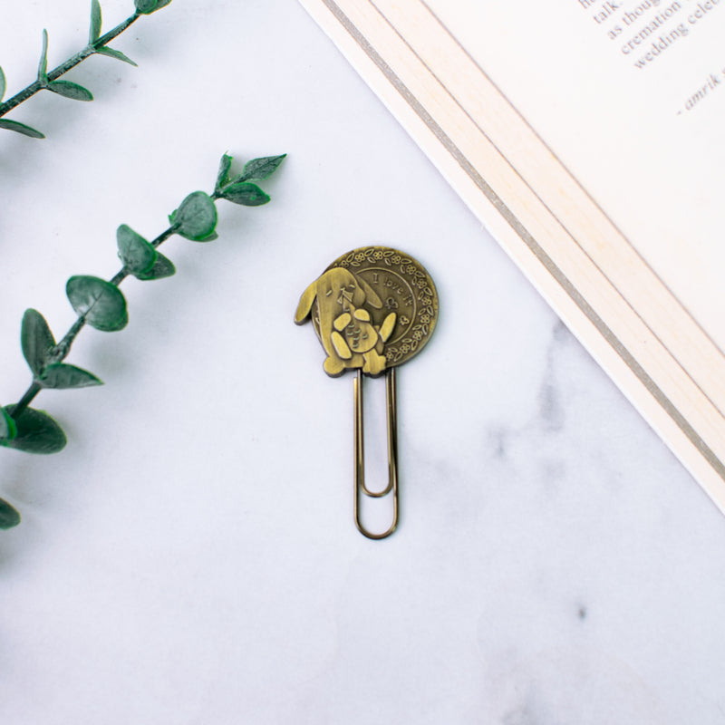 Metallic Paper Clip Bookmark - Animals Paper Clip June Trading Rabbit  