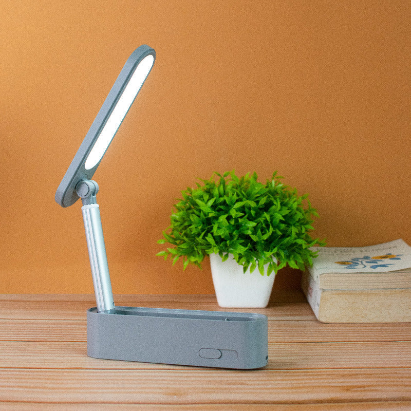 Sleek Foldable Desk LED Lamp Lamps June Trading Pewter Grey  