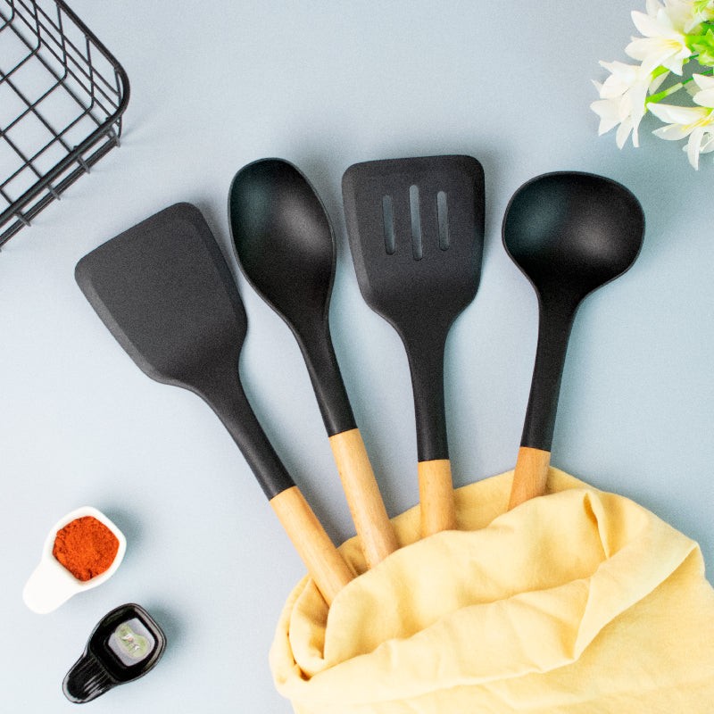 Exquisite Silicone Spatula Set Cutlery ERL Set Of 4  