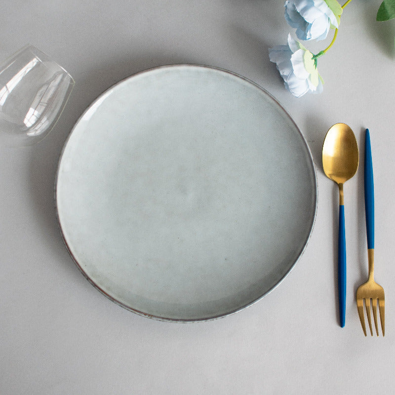 Speckled Artistic Dinner Plate - Hailstorm Grey (9 Inches) Dinner Plates June Trading   