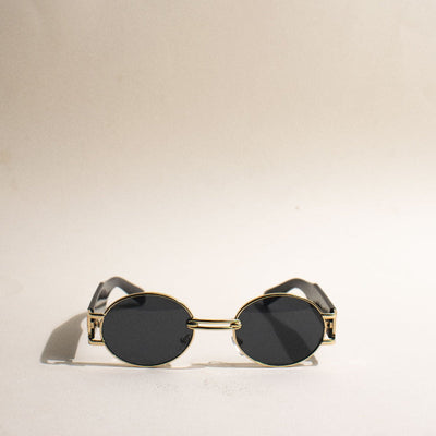 Hint Of Retro Round Black Sunglass Eyewear June Trading   