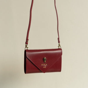 Vintage Leather Sling Clutch Women Sling Bag ERL Carmine Red  