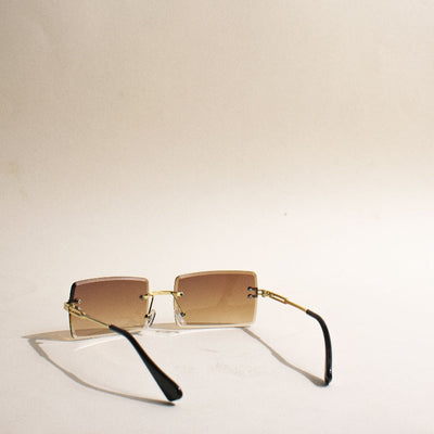 Pop-Love Ombre Brown Rimless Sunglass Eyewear June Trading   