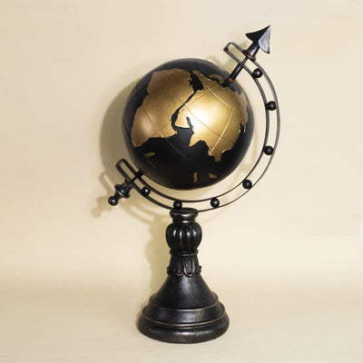 Vintage Black & Gold Globe Artifact Artifacts June Trading   