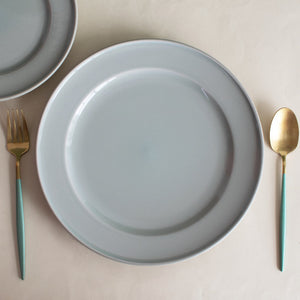 Slate Grey Glossy Starter Plate (8 Inches) Starter Plates June Trading   