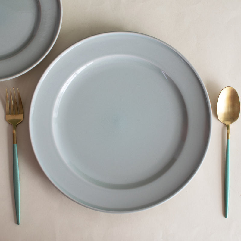 Slate Grey Glossy Starter Plate (8 Inches) Starter Plates June Trading   