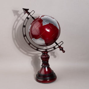 Vintage Red & Silver Globe Artifact Artifacts June Trading   