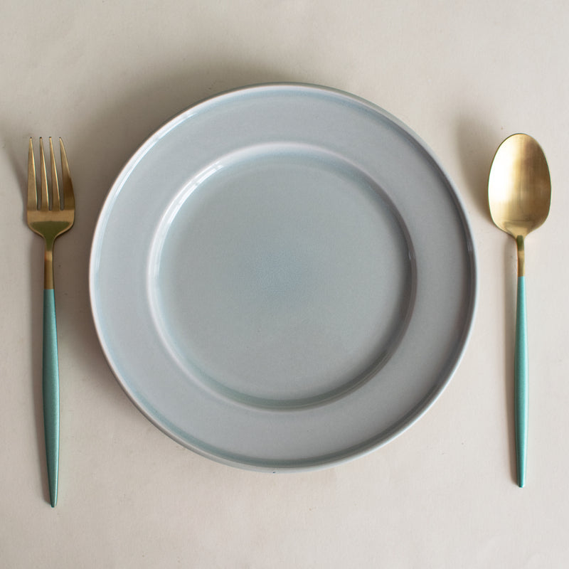 Slate Grey Glossy Starter Plate (8 Inches) Starter Plates June Trading   