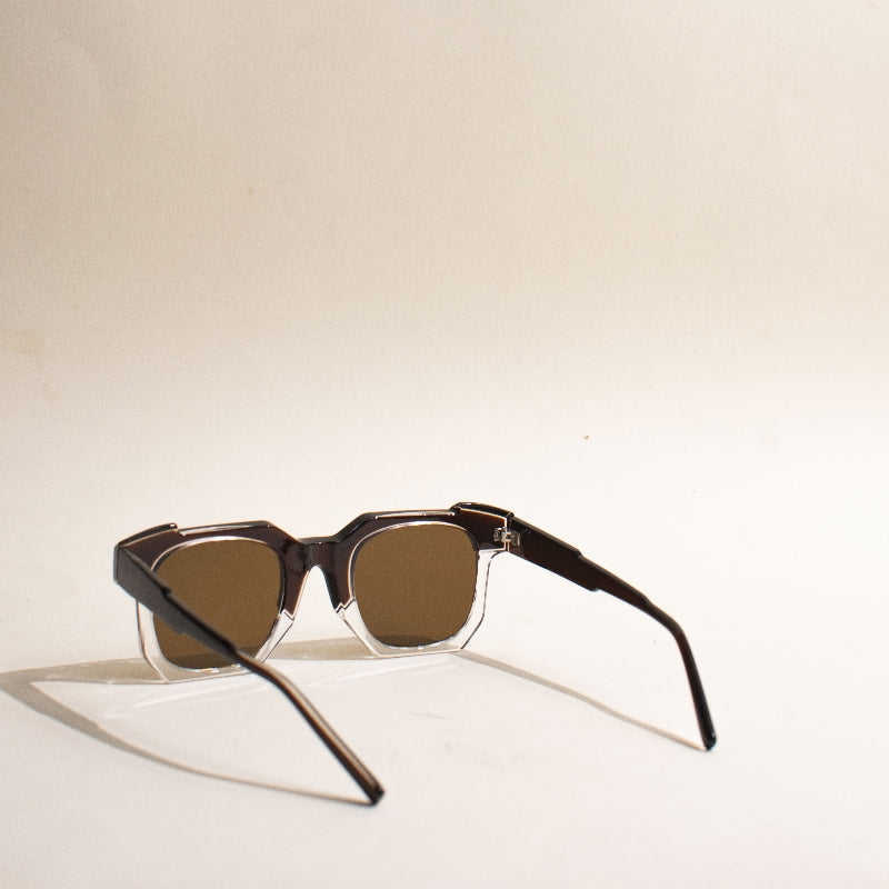 Thierry Brown Dual Tone Square Sunglass Eyewear June Trading   