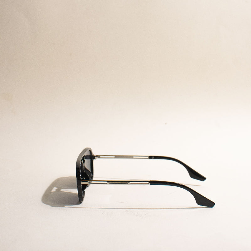 Soigné Flat-Bar Aviator Black Sunglass Eyewear June Trading   