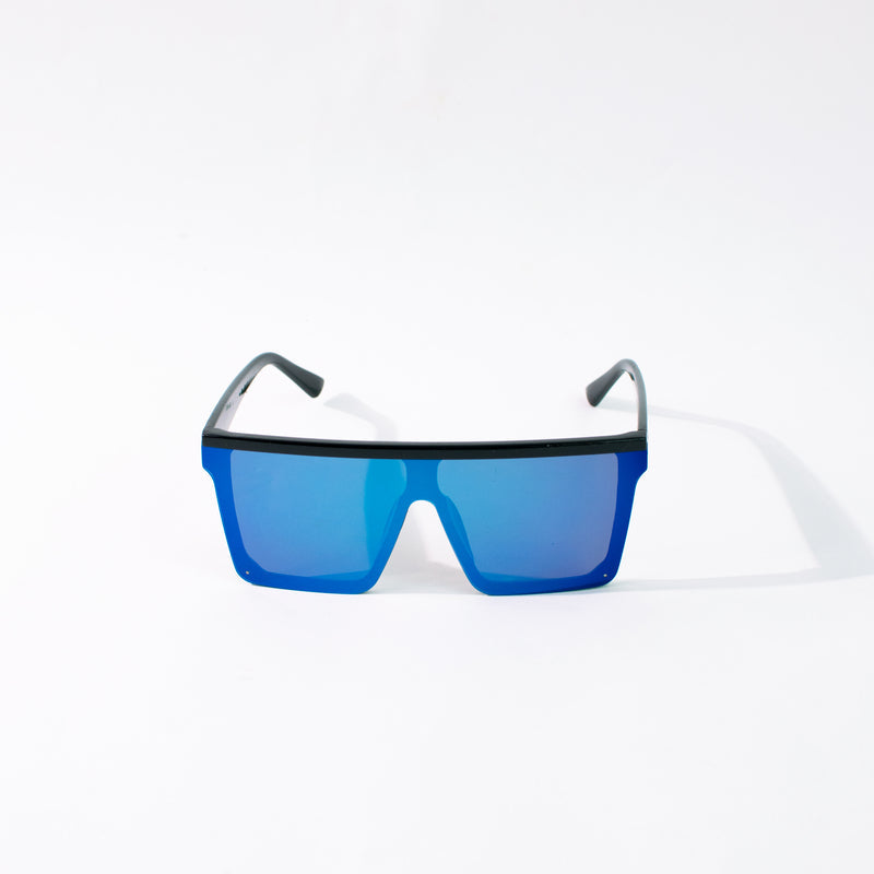 Oversized Flat & Square Ice Blue Sunglass Eyewear June Trading   