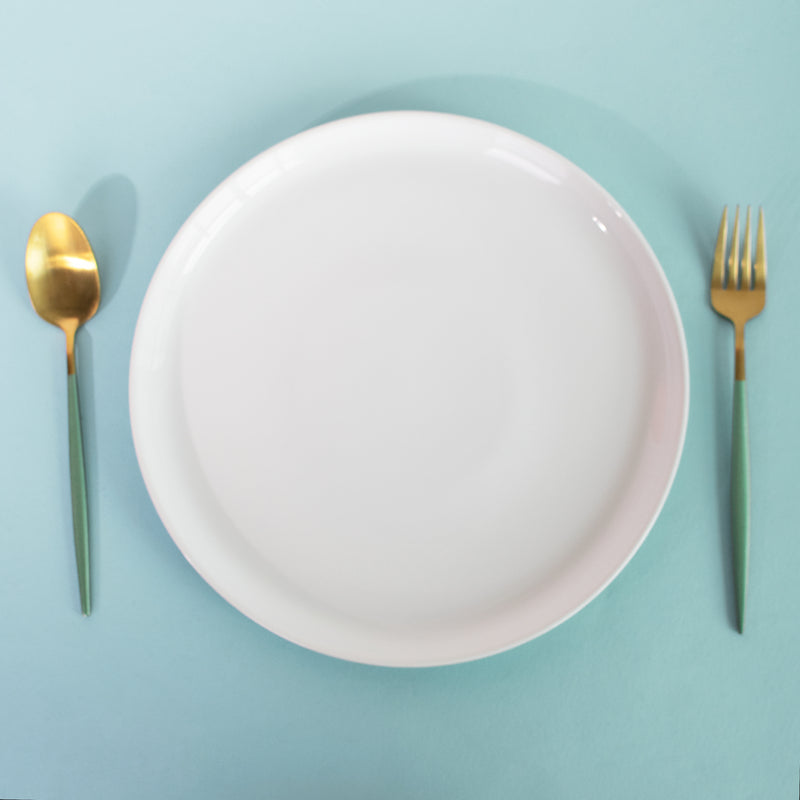 Teal Blue Base Dinner Plate (10 Inches) Dinner Plates June Trading   
