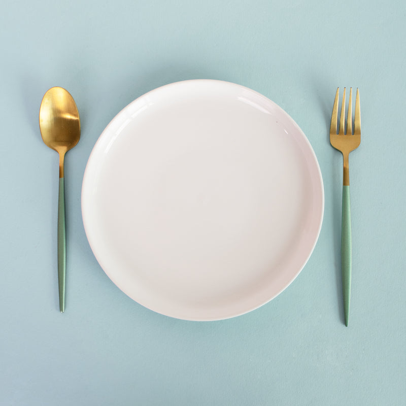 Teal Blue Base Dinner Plate (10 Inches) Dinner Plates June Trading   
