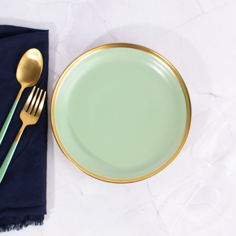 Serene Teal Golden Edge Starter Plate (7 Inches)