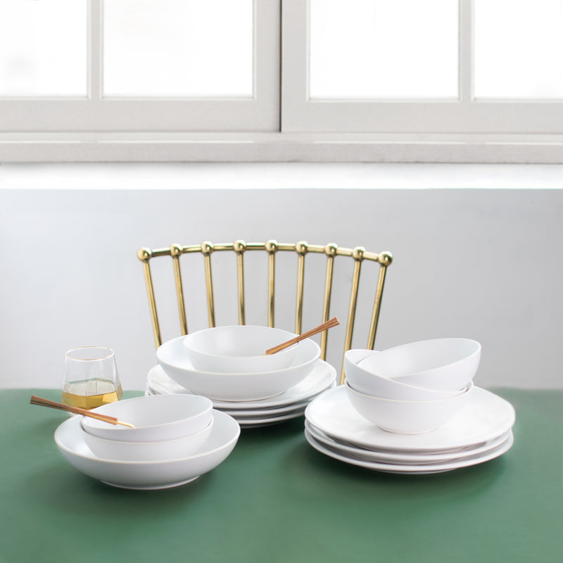 Uneven Soft-Hued Small Serving Bowl - Ivory White (6 Inches) Serving Bowls June Trading   