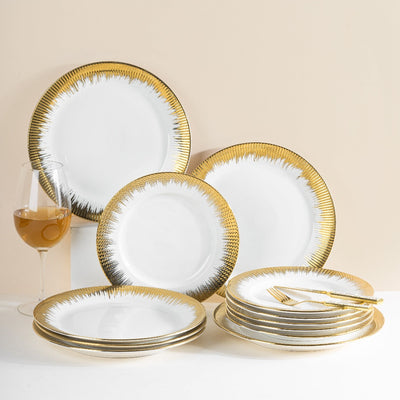 Aurulent Classy Serving 12 Pieces Plate Set