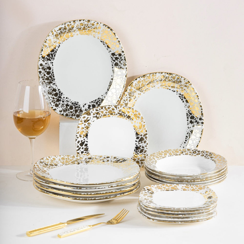 Aurulent Patchwork 18 Piece Plate Set