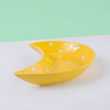 Crescent Polka Dot Serving Plate Serving Plates June Trading Butter Yellow  