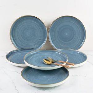 Gold Rimmed Dinner Plate Dinner Plates June Trading Blue Set Of 6 