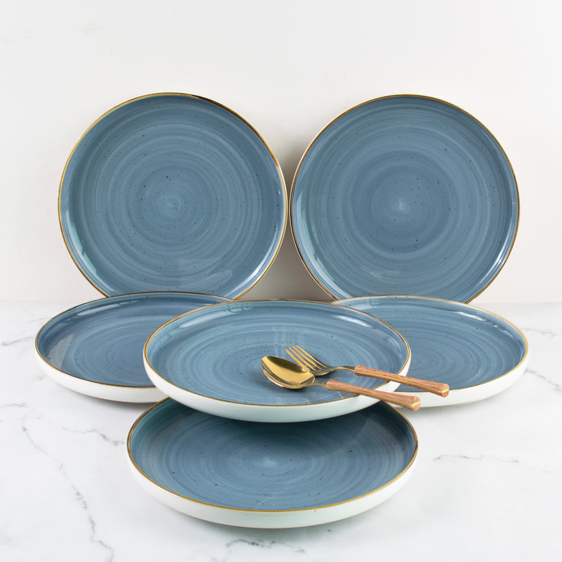 Gold Rimmed Dinner Plate Dinner Plates June Trading Blue Set Of 6 