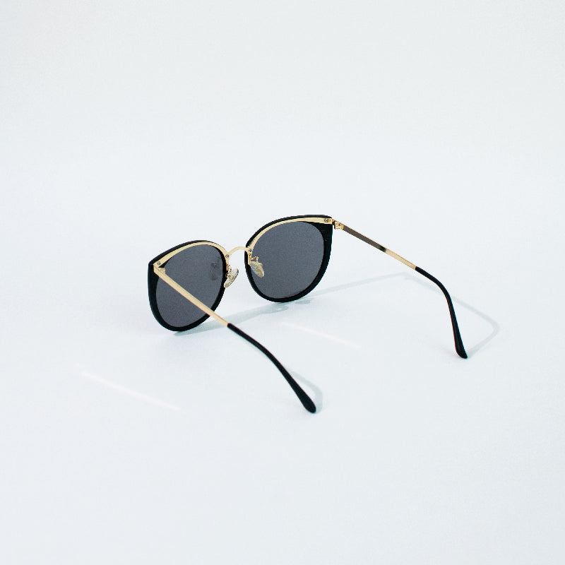 Flick It Round Cat Eye Cool-Tone Sunglass Eyewear ERL   
