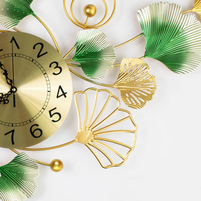 Creative Gingko Leaves Elegant Wall Clock Wall Clocks June Trading   