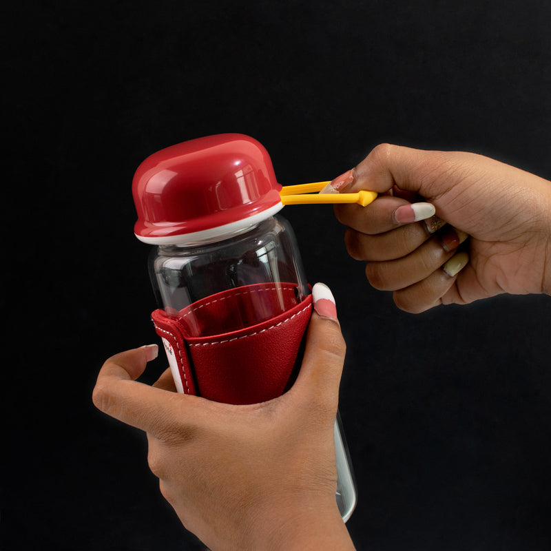 Sleeve With Note Transparent Glass Water Bottle Bottles June Trading   