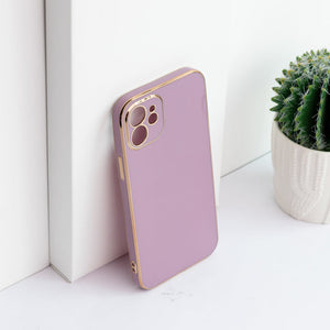 Apple iPhone 12 Golden Edge Solid Color Cover iPhone 12 June Trading   