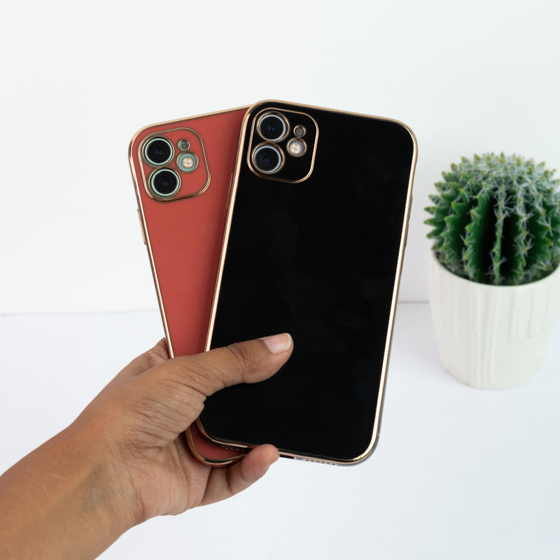 Apple iPhone 11 Pro Max Golden Edge Solid Color Cover – The June Shop
