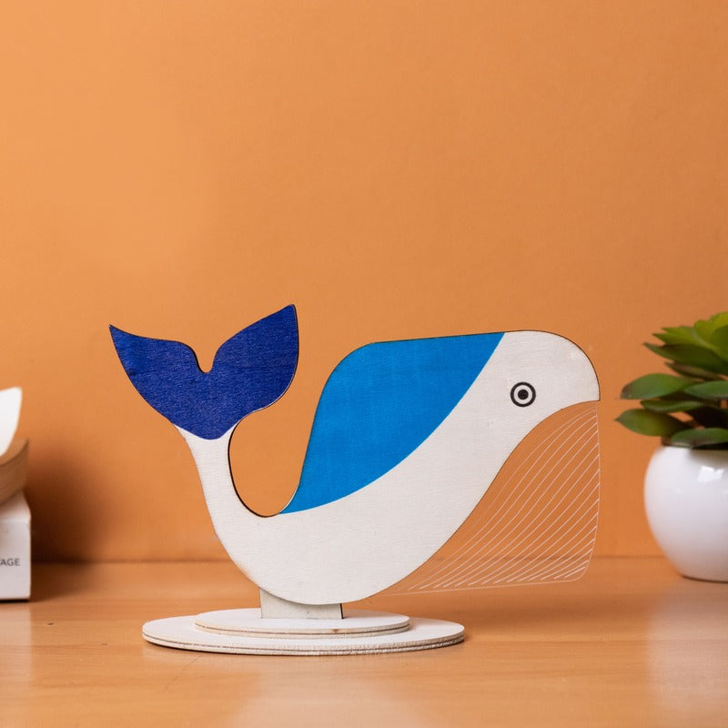Artistic Blue Whale Wooden Acrylic 3D Light 3D Lights June Trading   