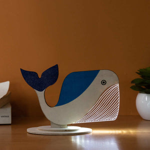 Artistic Blue Whale Wooden Acrylic 3D Light 3D Lights June Trading   