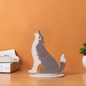 Howling Wolf Wooden Acrylic 3D Light 3D Lights June Trading   