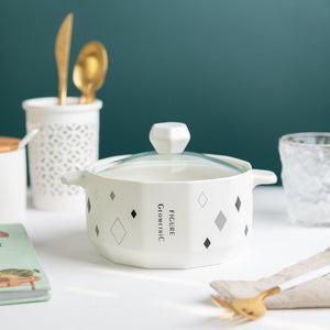 Nordic Shapes Ceramic Casserole With Lid Casserole June Trading   