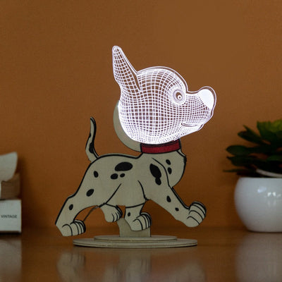 Dalmatian Dog Wooden Acrylic 3D Light 3D Lights June Trading   