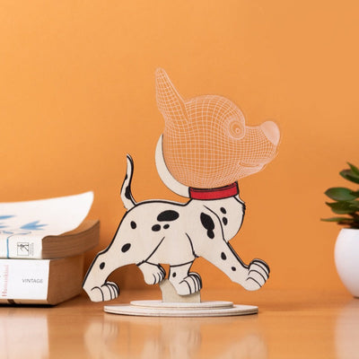 Dalmatian Dog Wooden Acrylic 3D Light 3D Lights June Trading   