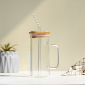 Play It Cool Glass Can With Straw & Lid Glasses June Trading Crystal Clear  