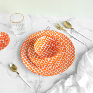 Sunset Orange Pattern Moroccan Bowl Bowls June Trading   