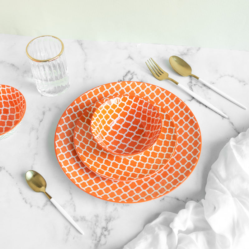Sunset Orange Pattern Moroccan Starter Plate Starter Plates June Trading   