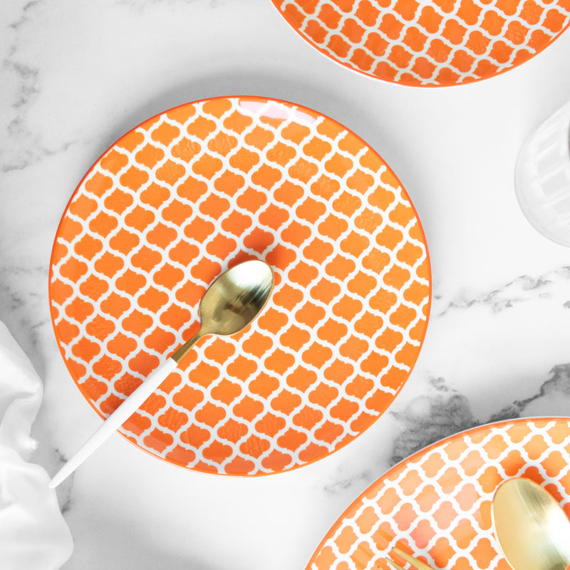 Sunset Orange Pattern Moroccan Starter Plate Starter Plates June Trading Single Plate  