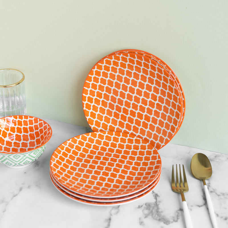 Sunset Orange Pattern Moroccan Starter Plate Starter Plates June Trading Set Of 6  