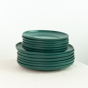 Matte Texture Ceramic Dinner Plate - Forest Green (9 Inches) Dinner Plates June Trading   