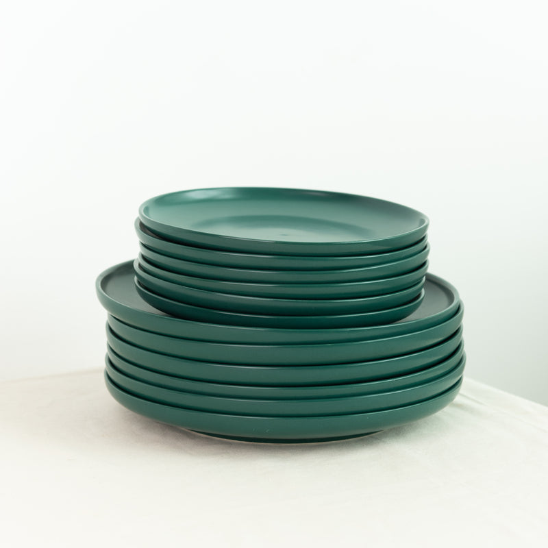 Matte Texture Ceramic Dinner Plate - Forest Green (9 Inches) Dinner Plates June Trading   