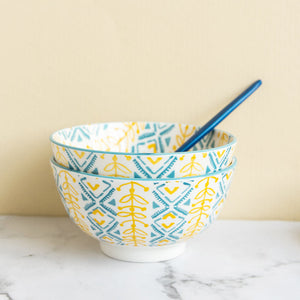 Colorful Designer Pattern Moroccan Bowl Bowls June Trading Single Bowl  