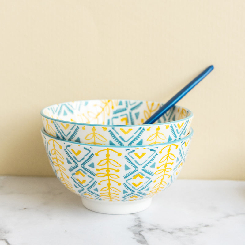 Colorful Designer Pattern Moroccan Bowl Bowls June Trading Single Bowl  