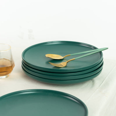 Matte Texture Ceramic Dinner Plate - Forest Green (9 Inches) Dinner Plates June Trading   