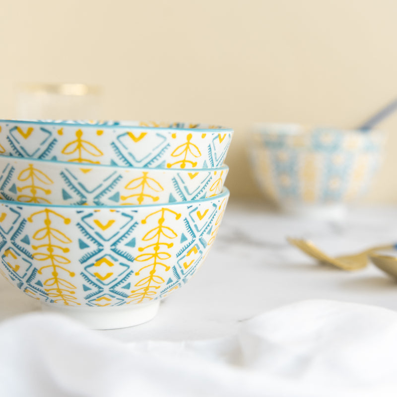 Colorful Designer Pattern Moroccan Bowl Bowls June Trading   