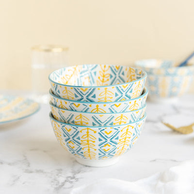 Colorful Designer Pattern Moroccan Bowl Bowls June Trading Set Of 4  